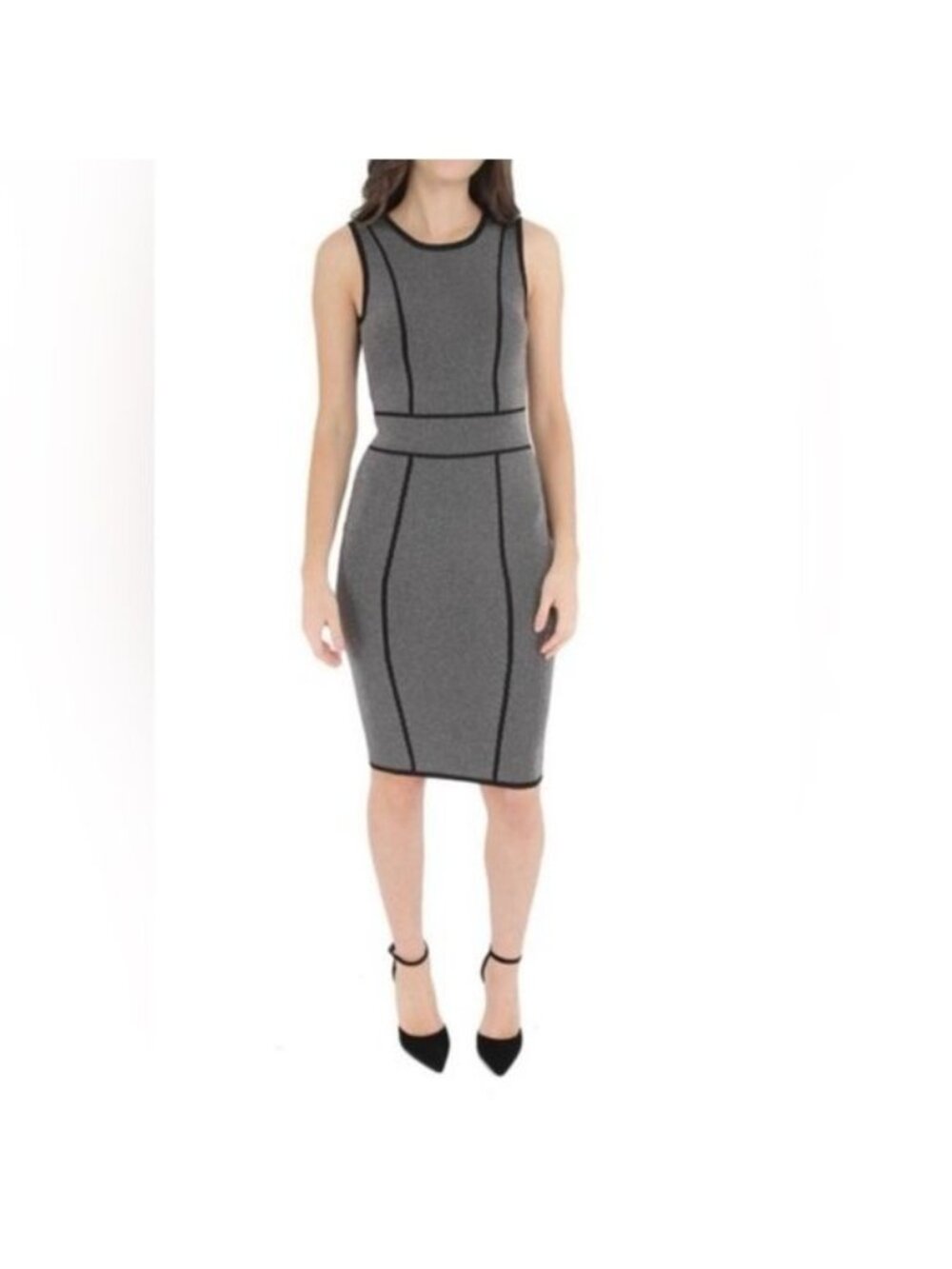 John and Jenn Sparkled silver Bodycon Midi Dress Large New